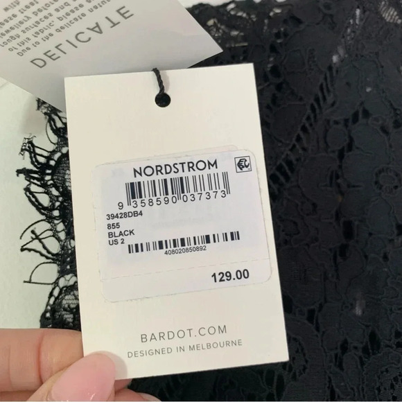 Bardot Lace Panel Midi Dress In Black Size XS NWT - Picture 10 of 15